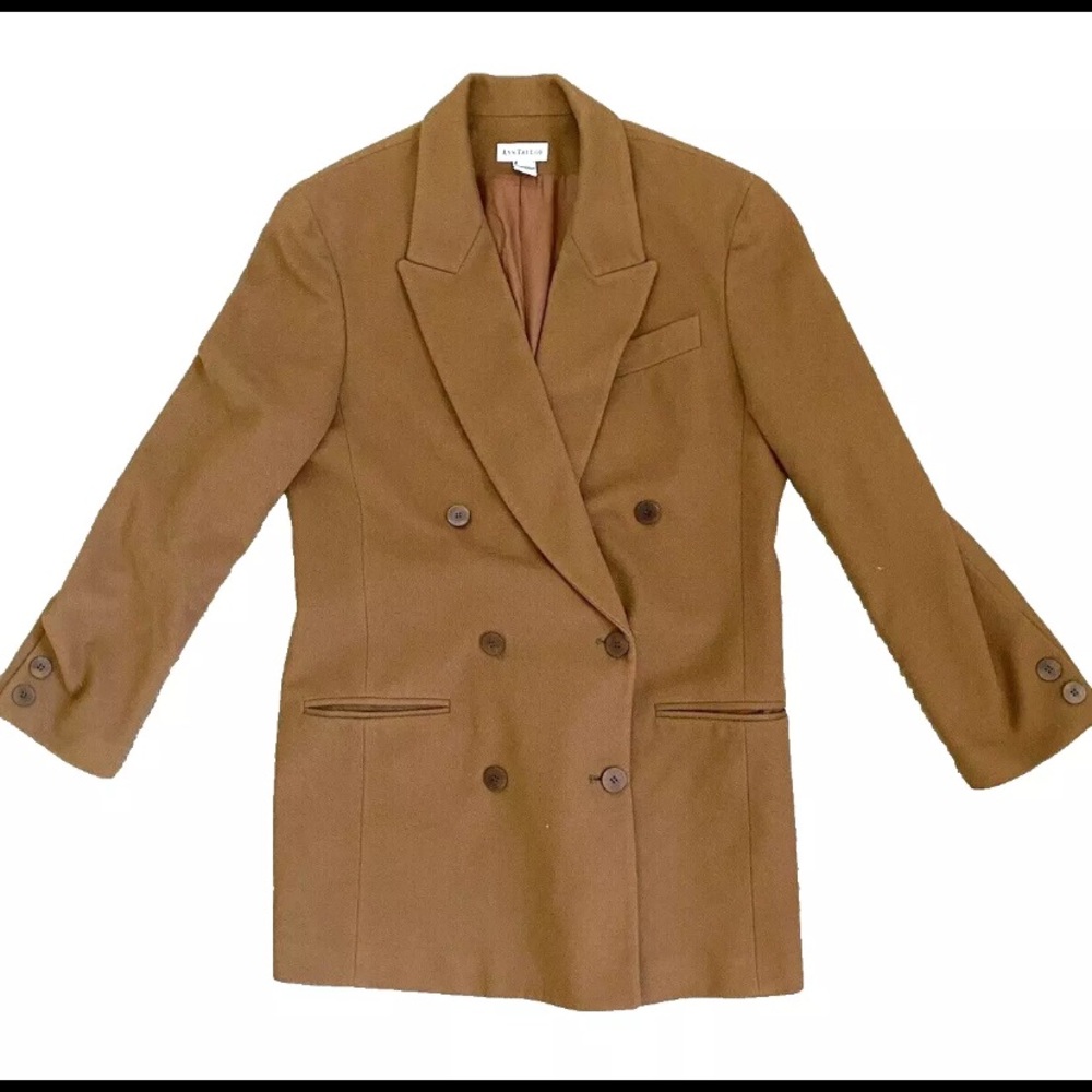 VTG Wool Cashmere Blend Blazer Jacket W 10 Ann Taylor Classic Slow Boho Corpcore